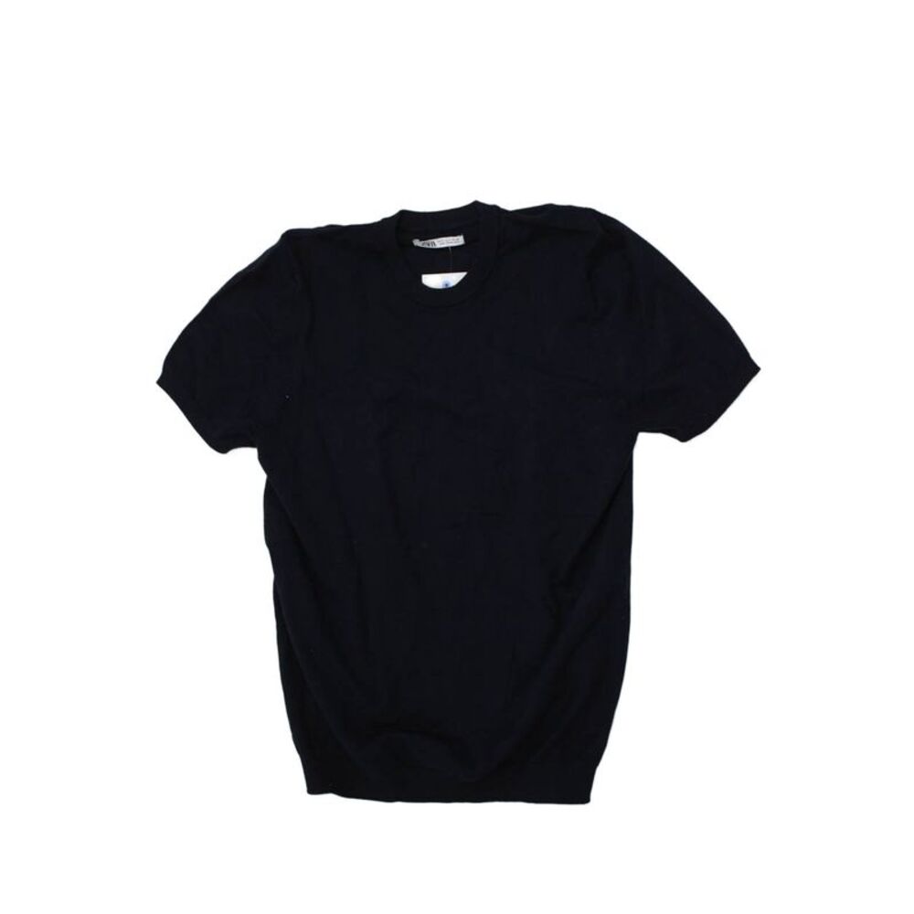 Zara Mens Classic Black Crew Neck Short Sleeve T-Shirt Size S
